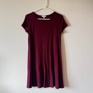 Love Fire Maroon T-Shirt Dress